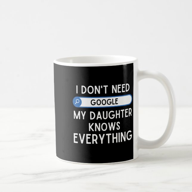 Caneca De Café I Don't Need Google My Daughter Knows Everything - (Direita)