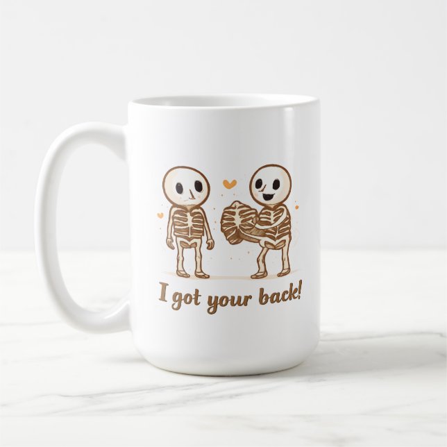 Caneca De Café I Got Your Back Cute Skeleton Halloween Quote (Esquerda)