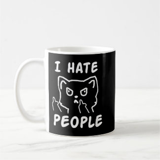 Caneca De Café I hate people cat funny