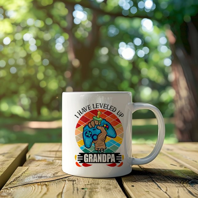 Caneca De Café I Have Leveled Up to Grandpa (I Have Leveled Up to Grandpa Mug)