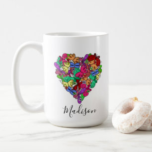Caneca De Café I Heart Butterflies, Personalizado