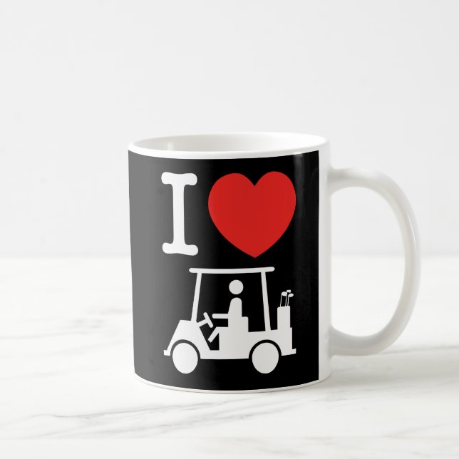Caneca De Café I Heart (Love) Golf Cart (Direita)