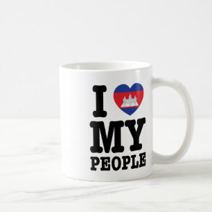 Caneca De Café I Heart (Love) My Khmer Pessoas