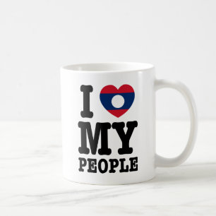 Caneca De Café I Heart (Love) My Lao Pessoas