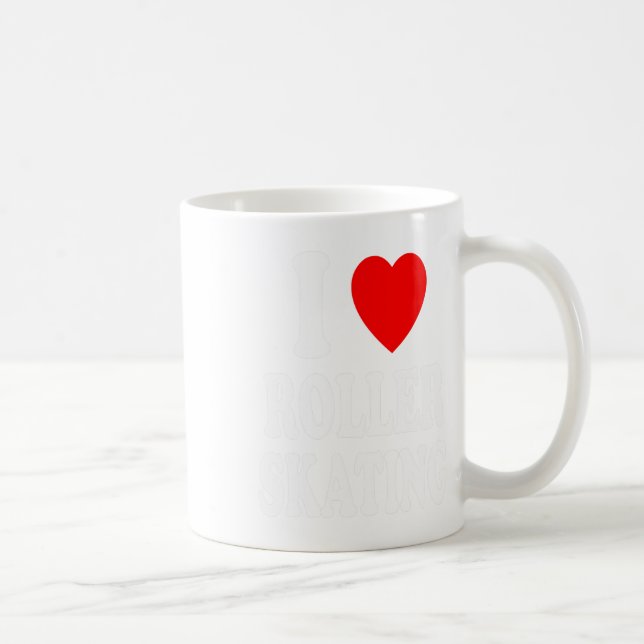 Caneca De Café I Heart (love) Roller Skating Der  (Direita)