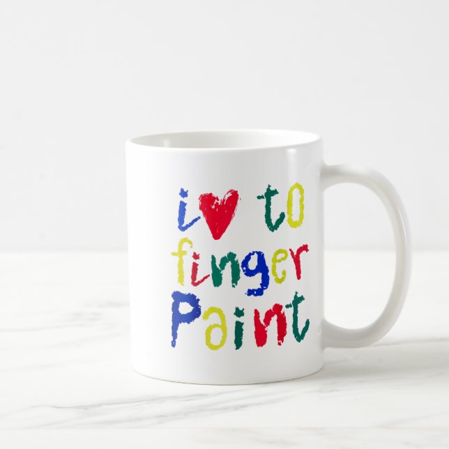 Caneca De Café I Heart Love To Finger Paint - Funny Couple  (Direita)