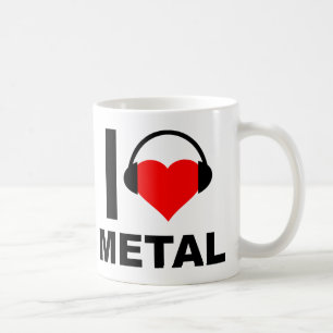 Caneca De Café I Heart Metal Funny Mug