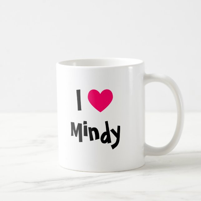 Caneca De Café I Heart Mindy (Direita)