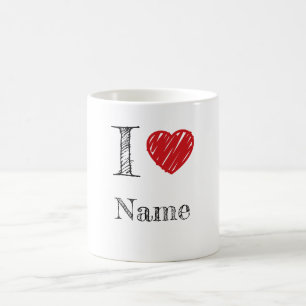 Caneca De Café I HEART (nome personalizável) Coffee Mug