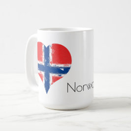 Caneca De Café I Heart Norway Flag