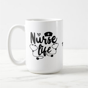 Caneca De Café I Heart Nurse Life   Enfermeira Engraçada