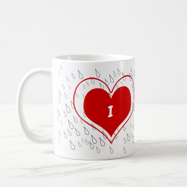 Caneca De Café I Heart Rainy Days (Esquerda)