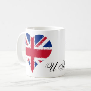 Caneca De Café I Heart UK England British Flag