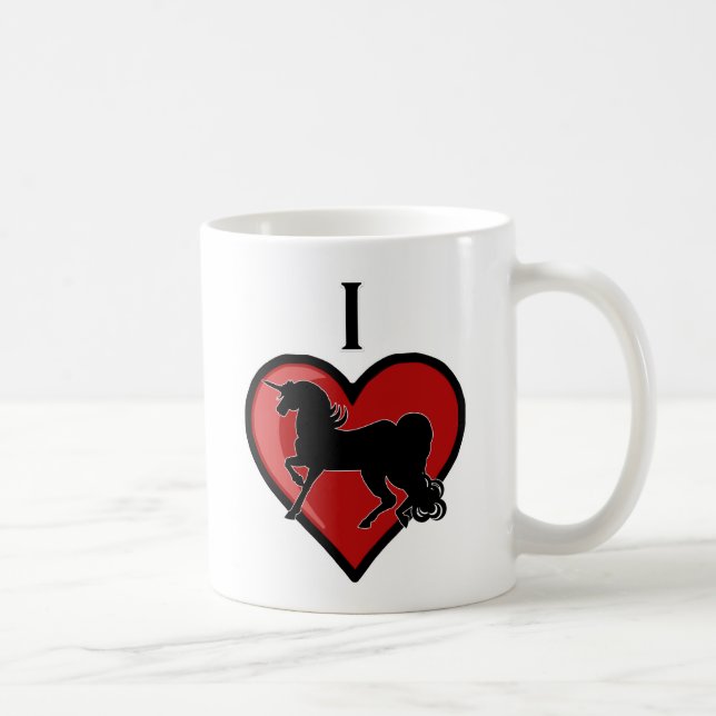 Caneca De Café I Heart Unicórns (Direita)