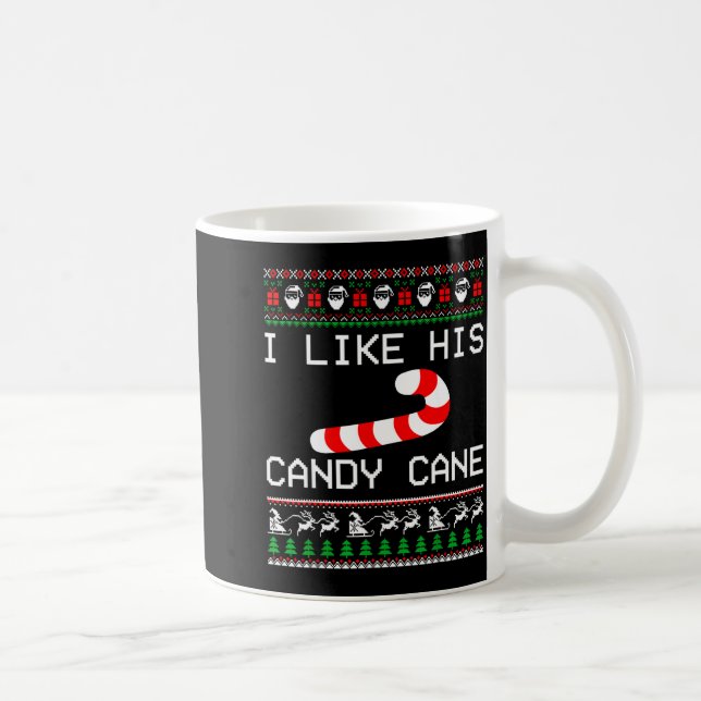 Caneca De Café I Like His Candy Cane Couple Matching Christmas Me (Direita)