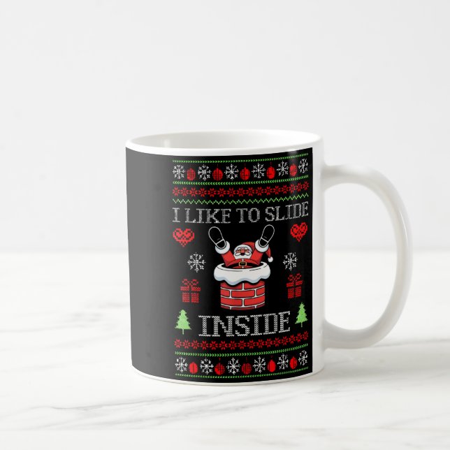 Caneca De Café I Like To Slide Inside Funny Santa Couple Matching (Direita)