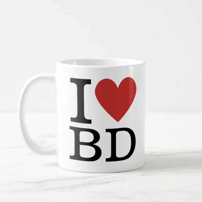 Caneca De Café I ❤️ Love BD - Business Development MUG (Esquerda)