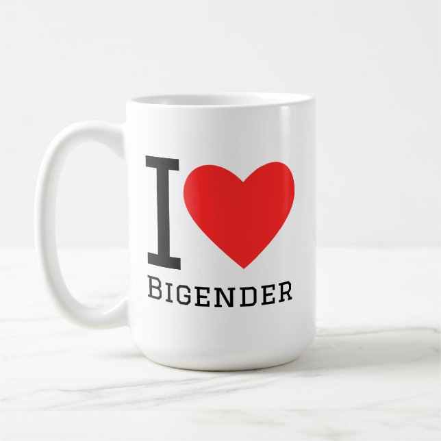 Caneca De Café I love bigender (Esquerda)