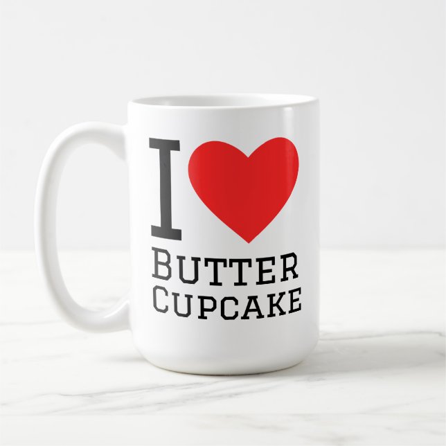 Caneca De Café I love butter cupcake  (Esquerda)