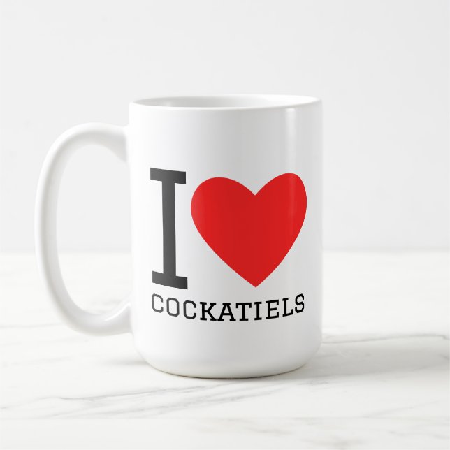 Caneca De Café I love cockatiels (Esquerda)