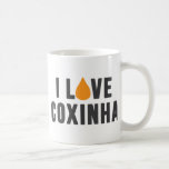 Caneca De Café "I Love Coxinha"<br><div class="desc">Design de tipografia divertida para o amante da comida. Coxinha. Brasil. Comida.</div>
