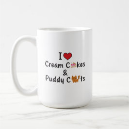 Caneca De Café I Love Cream Cakes & Puddy Cats