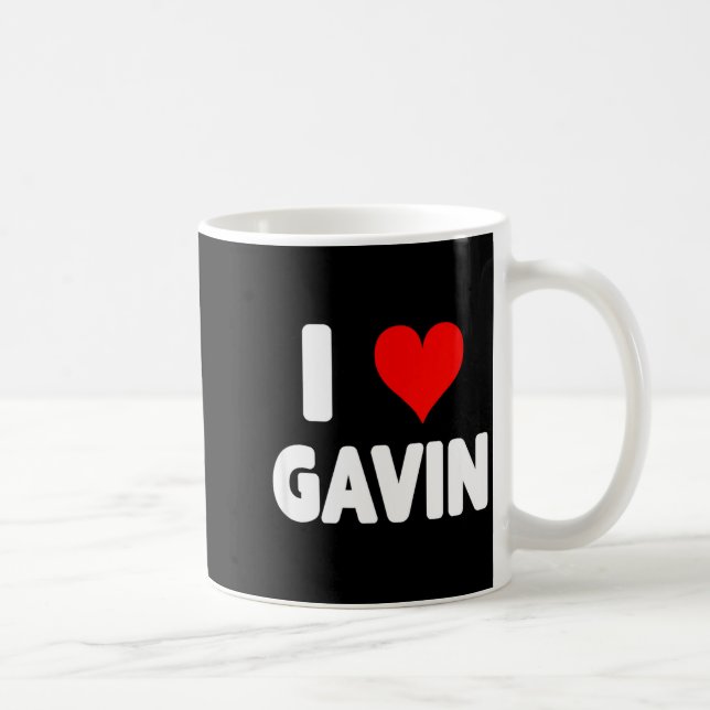 Caneca De Café I Love Gavin - Heart  (Direita)