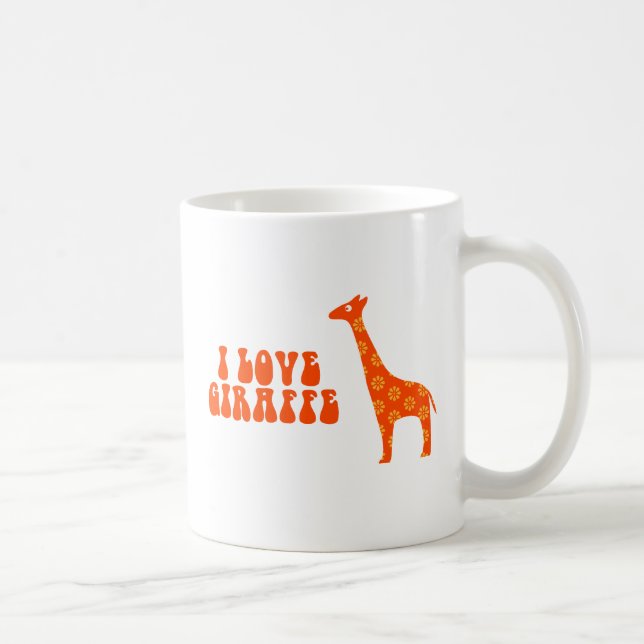 Caneca De Café I Love Giraffe (Laranja) (Direita)