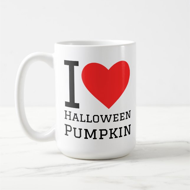 Caneca De Café I love Halloween pumpkin  (Esquerda)
