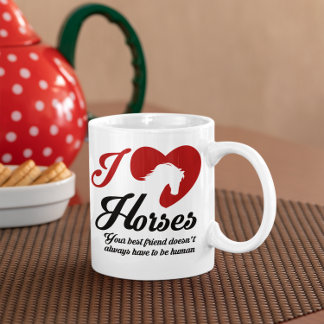 Caneca De Café I Love/Heart Horses