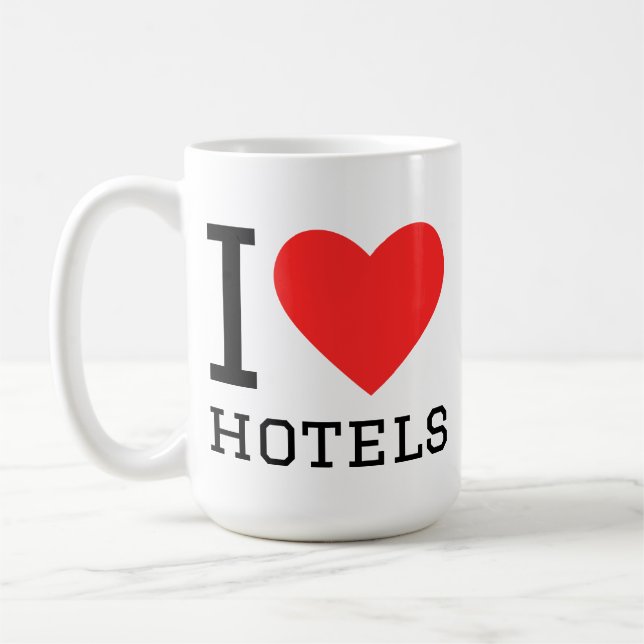 Caneca De Café I love hotels  (Esquerda)