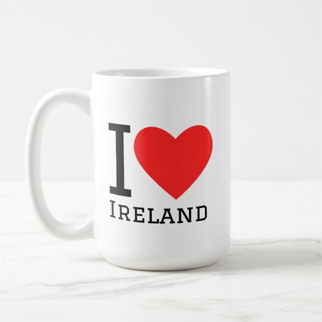 Caneca De Café I love Ireland square sticker (Esquerda)