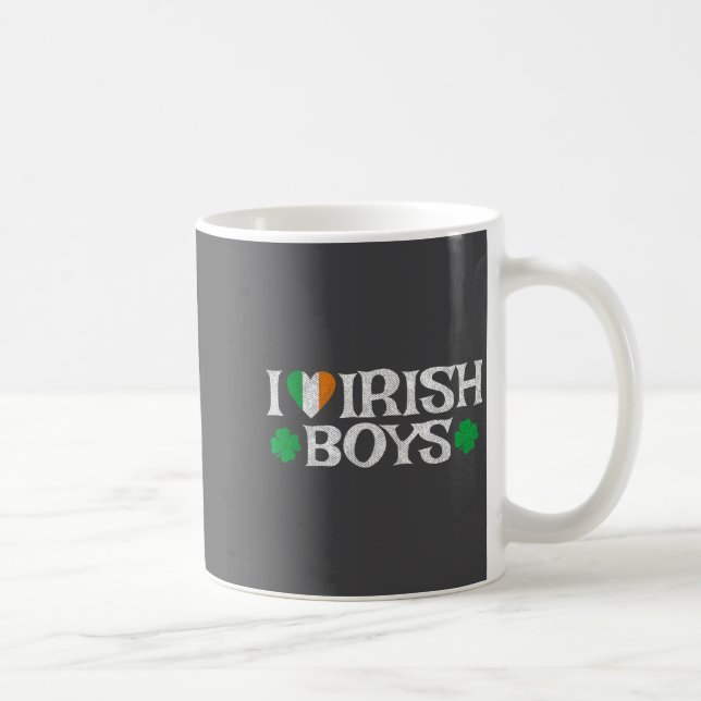 Caneca De Café I Love Irish Boys Lucky Shamrock Heart Ireland Fla (Direita)