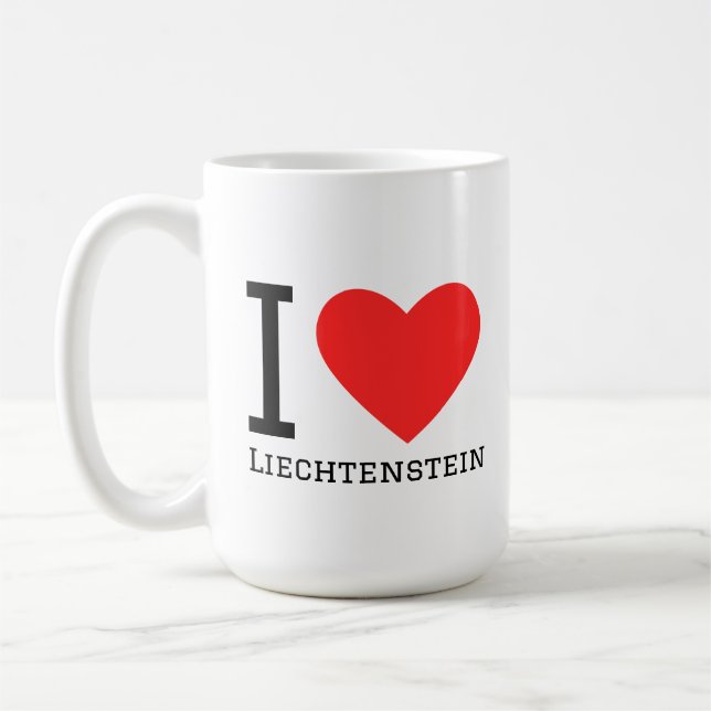 Caneca De Café I love Liechtenstein square sticker (Esquerda)