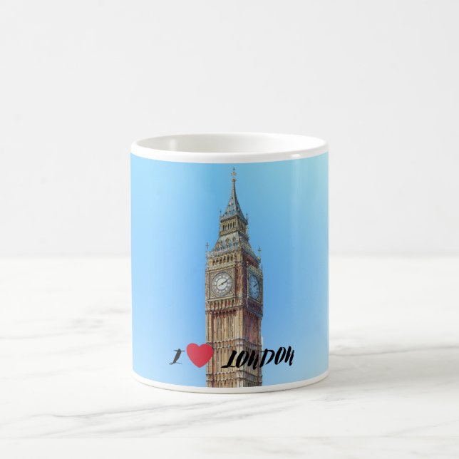 Caneca De Café I Love London Mug – Big Ben Illustration Souvenir  (Centro)