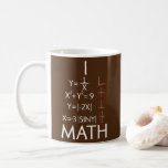 Caneca De Café I Love Math Teacher Mathematics Mathematician<br><div class="desc">I Love Math Teacher Mathematics Mathematician Gift. Perfect gift for your dad,  mom,  papa,  men,  women,  friend and family members on Thanksgiving Day,  Christmas Day,  Mothers Day,  Fathers Day,  4th of July,  1776 Independent day,  Veterans Day,  Halloween Day,  Patrick's Day</div>