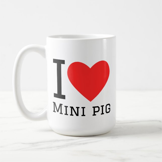 Caneca De Café I love mini pig (Esquerda)