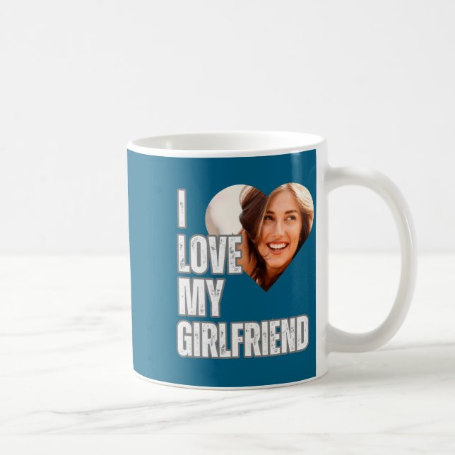 Caneca De Café I Love My Girlfriend Heart Photo Boyfriend Gift  (Direita)