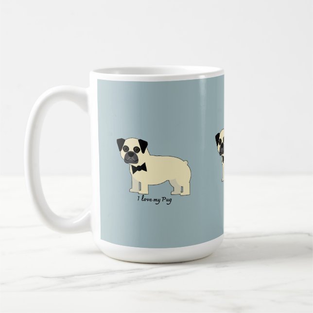 Caneca De Café I love my Pug (Esquerda)