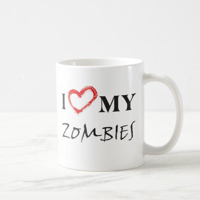 Caneca De Café I love my zombies (Direita)
