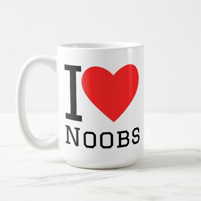 Caneca De Café I love noobs (Esquerda)