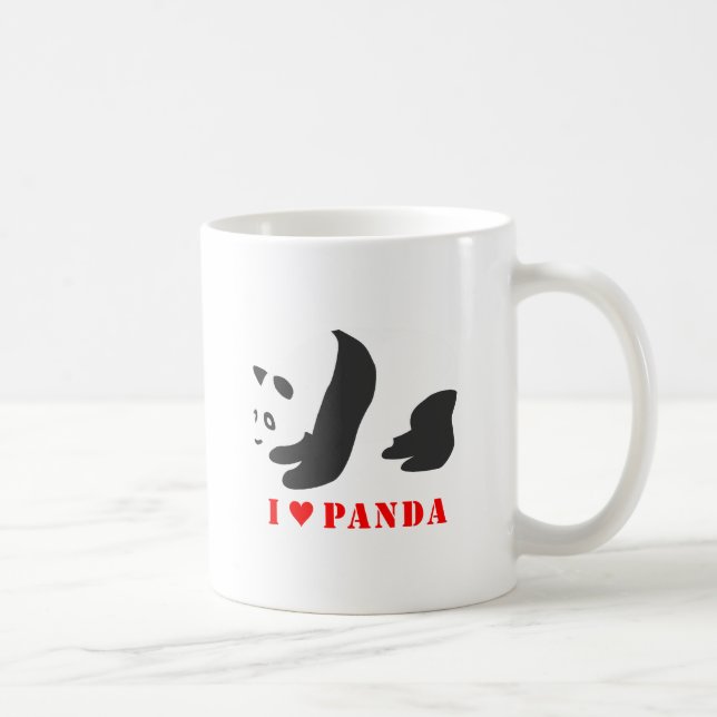 Caneca De Café I Love Panda (Preto) (Direita)