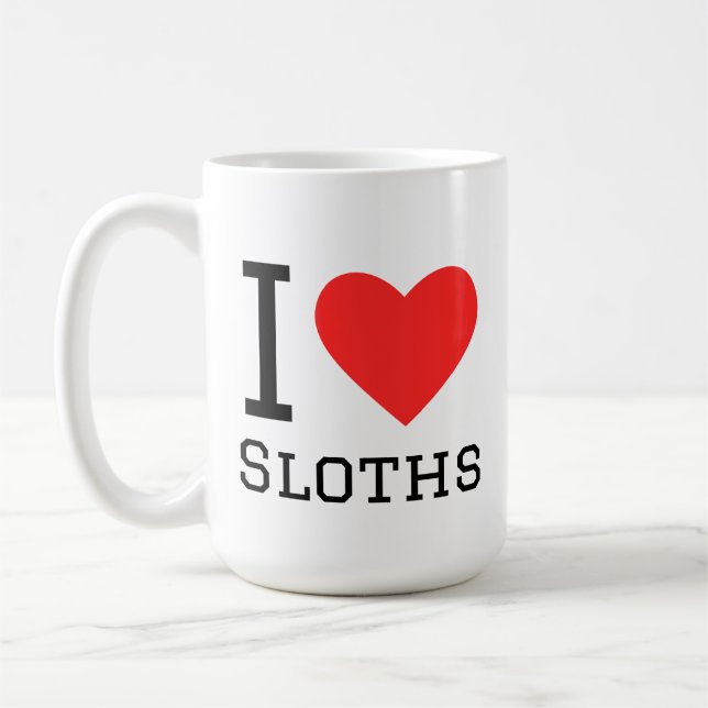 Caneca De Café I love sloths (Esquerda)