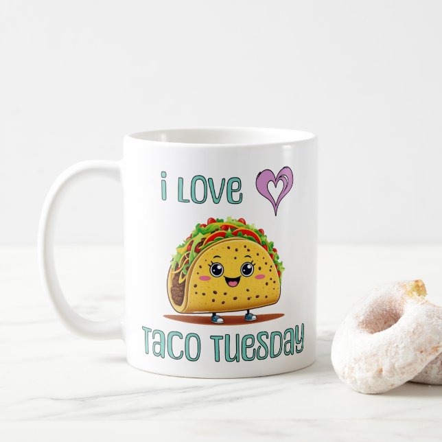 Caneca De Café I Love Taco Tuesday (Com Donut)
