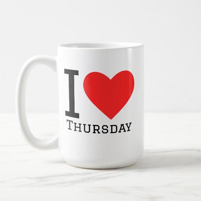 Caneca De Café I love Thursday  Square Sticker (Esquerda)
