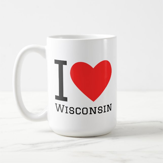 Caneca De Café I love Wisconsin  (Esquerda)