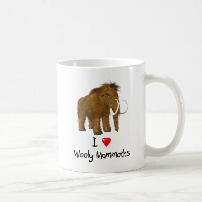 Caneca De Café "I Love Wooly Mammoths" Wooly Mammoth (Direita)