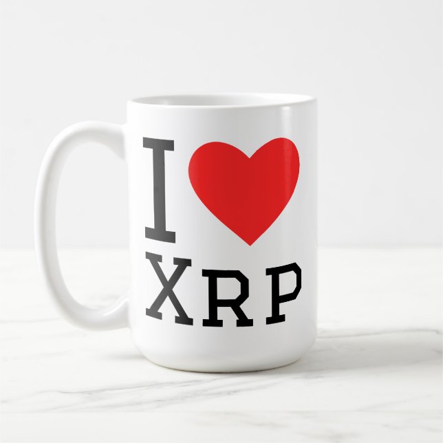 Caneca De Café I love Xrp  (Esquerda)