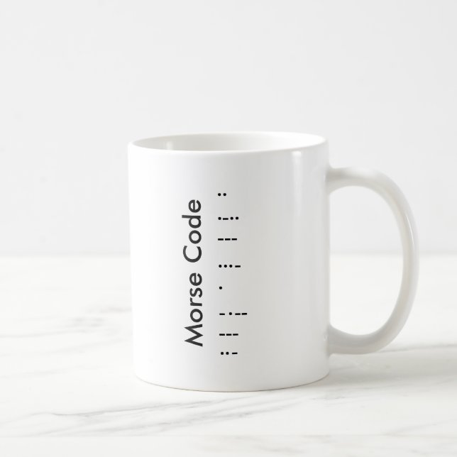 Caneca De Café "I Love You" (em Morse Code) (Direita)