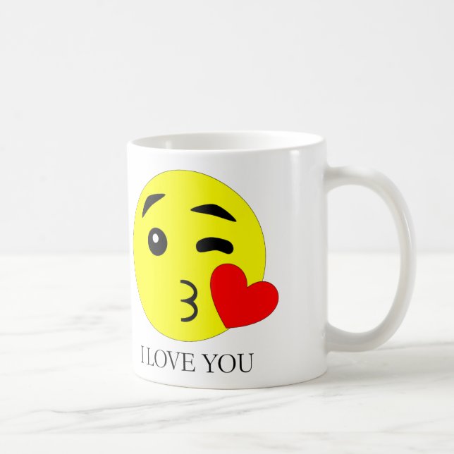 Caneca De Café I Love You Emoji Ceramic Mug (11oz) (Direita)
